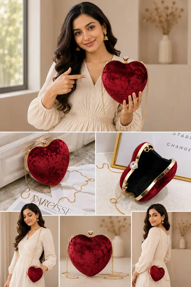Handicraft Women's Velvet Clutch Purse Back
